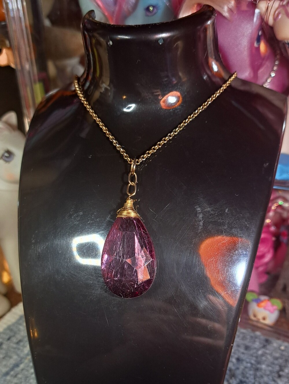 Purple Drop Necklace